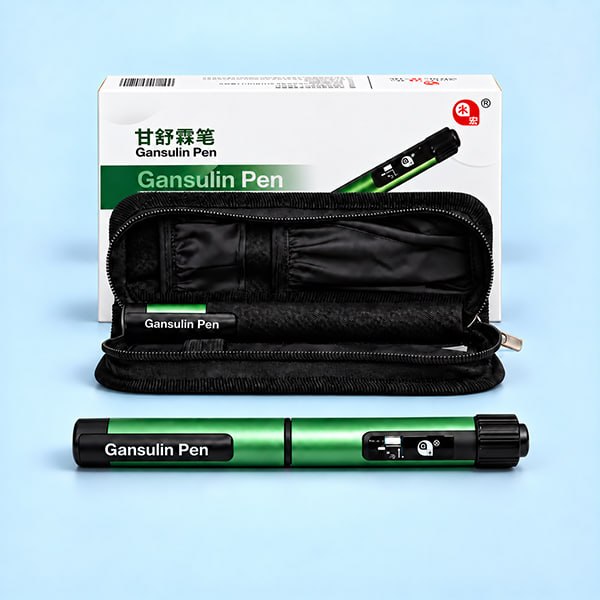 Green Gansulin reusable pen hardware and retail box